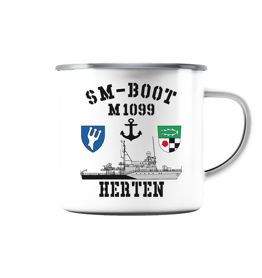 SM-Boot M1099 HERTEN Anker - Emaille Tasse (Silber)