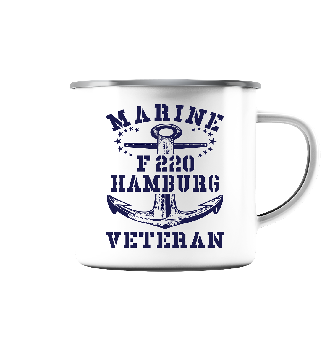 Fregatte F220 HAMBURG Marine Veteran - Emaille Tasse (Silber)