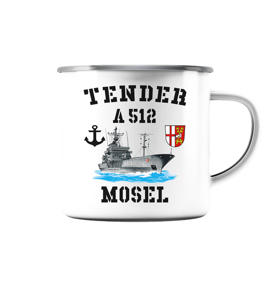 Tender A512 MOSEL Anker - Emaille Tasse (Silber)