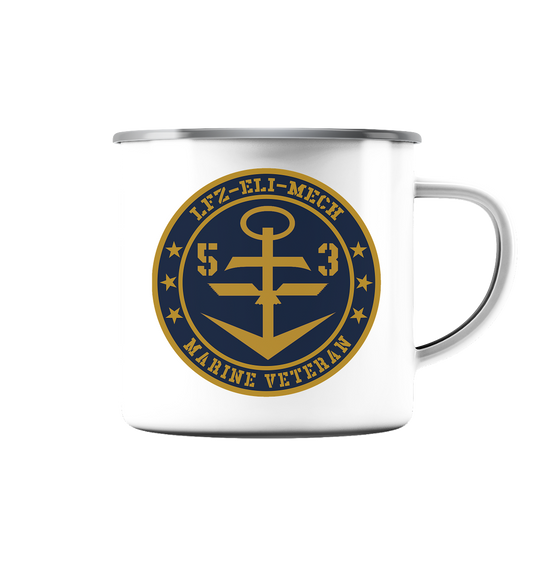 Marine Veteran 53er LFZ-ELI-MECH - Emaille Tasse (Silber)