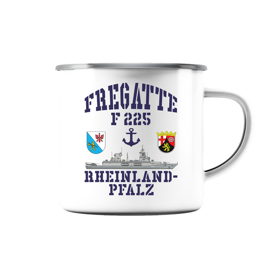 Fregatte F225 RHEINLAND-PFALZ Anker - Emaille Tasse (Silber)