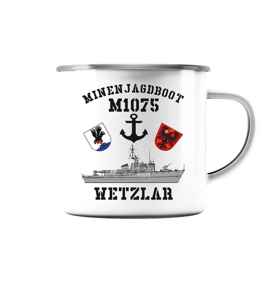 Mij.-Boot M1075 WETZLAR - Emaille Tasse (Silber)