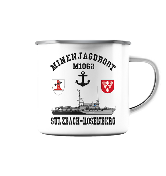Mij.-Boot M1062 SULZBACH-ROSENBERG Anker 1.MSG - Emaille Tasse (Silber)