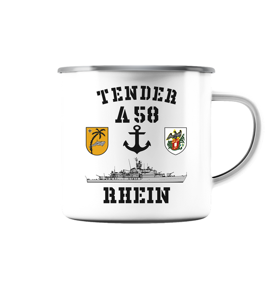 Tender A58 RHEIN 3.SG ANKER - Emaille Tasse (Silber)