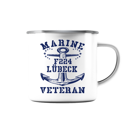 MV Fregatte F224 LÜBECK - Emaille Tasse (Silber)