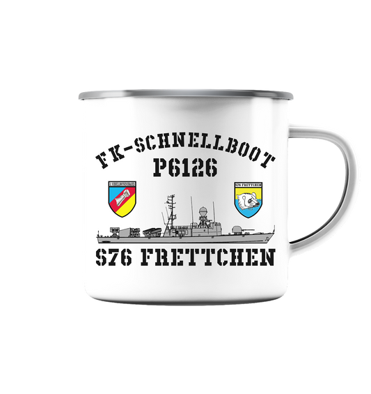 P6126 S76 FRETTCHEN 2.SG - Emaille Tasse (Silber)