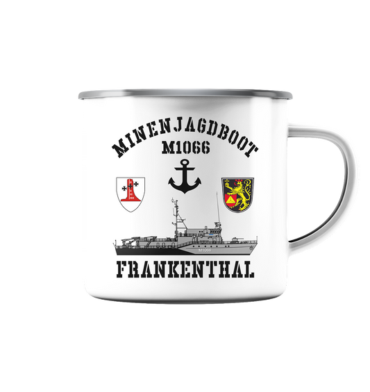 Mij.-Boot M1066 FRANKENTHAL Anker 1.MSG - Emaille Tasse (Silber)