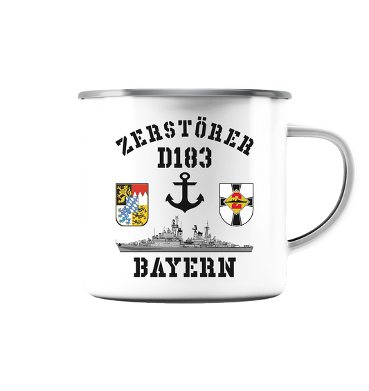 Zerstörer D183 BAYERN Anker - Emaille Tasse (Silber)