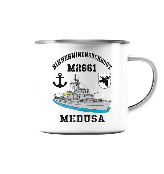 BiMi M2661 MEDUSA 3.MSG Anker - Emaille Tasse (Silber)