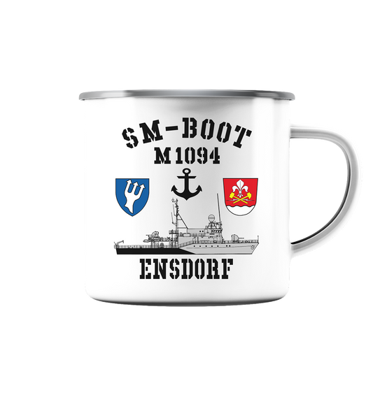 SM-Boot M1094 ENSDORF Anker - Emaille Tasse (Silber)