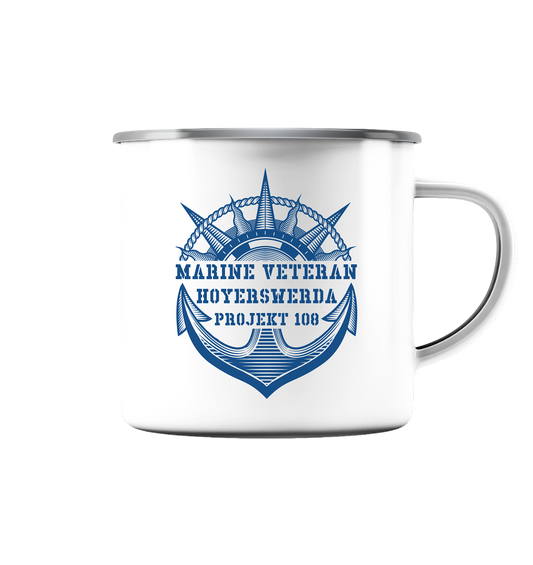 Projekt 108 HOYERSWERDA Marine Veteran - Emaille Tasse (Silber)