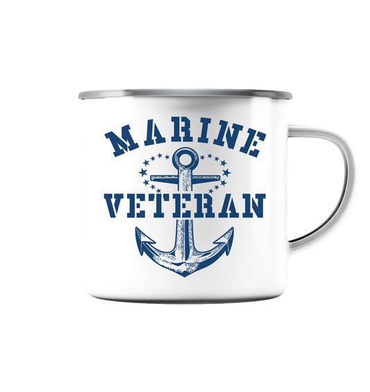 MARINE VETERAN ANKER - Emaille Tasse (Silber)