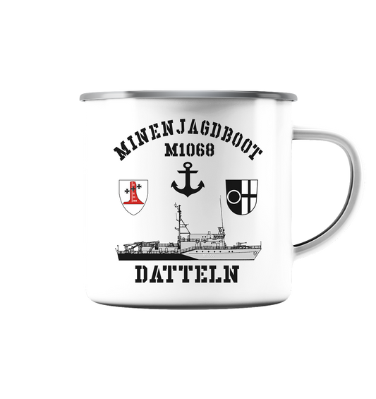 Mij.-Boot M1068 DATTELN Anker 1.MSG - Emaille Tasse (Silber)