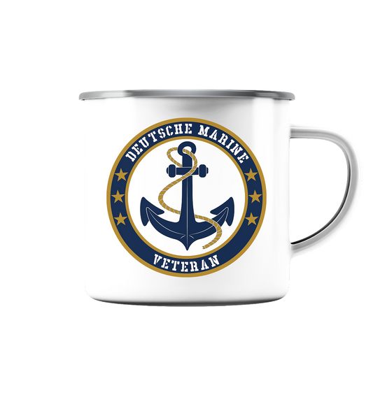 DEUTSCHE MARINE Veteran - Emaille Tasse (Silber)