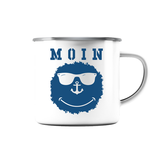 Smily MOIN - Emaille Tasse (Silber)