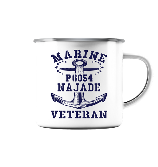 U-Jagdboot P6054 NAJADE Marine Veteran - Emaille Tasse (Silber)