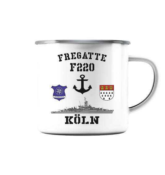 Fregatte F220 KÖLN Anker - Emaille Tasse (Silber)