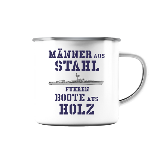 Männer aus Stahl...  S-Boot 141er SEEADLER-Klasse - Emaille Tasse (Silber)