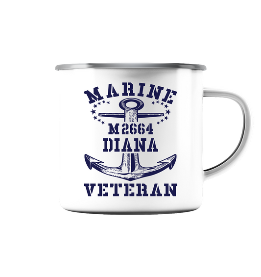BiMi M2664 DIANA Marine Veteran - Emaille Tasse (Silber)