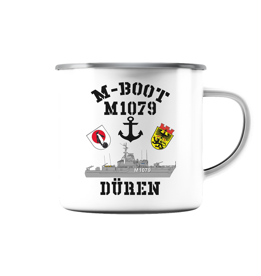 M-Boot M1079 DÜREN Anker (HL) - Emaille Tasse (Silber)