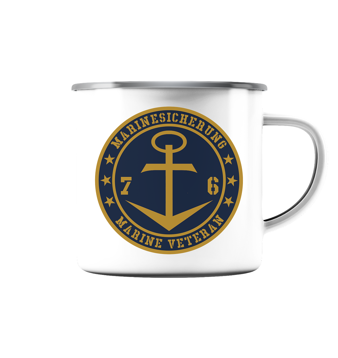 76er MARINESICHERUNG - Emaille Tasse (Silber)