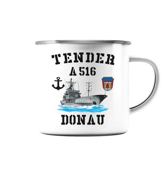 Tender A516 DONAU Anker - Emaille Tasse (Silber)