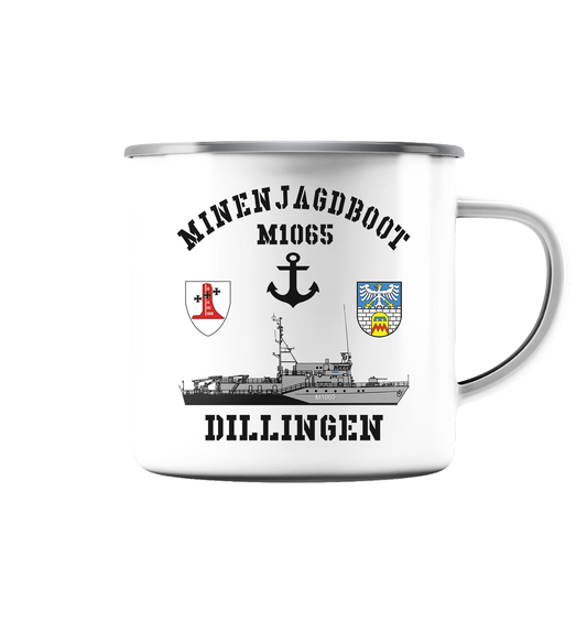 Mij.-Boot M1065 DILLINGEN Anker 1.MSG  - Emaille Tasse (Silber)