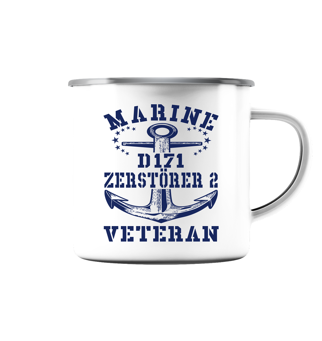 D171 ZERSTÖRER2 - Emaille Tasse (Silber)