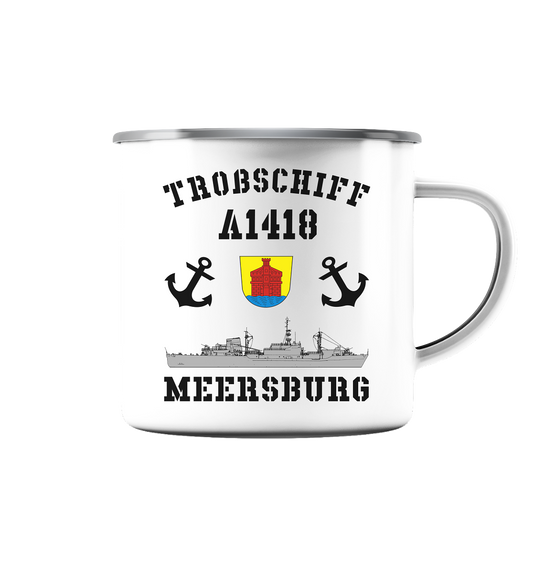 Troßschiff A1418 MEERSBURG - Emaille Tasse (Silber)