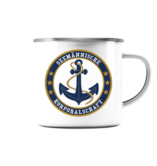 Seemännische KORPORALSCHAFT - Emaille Tasse (Silber)
