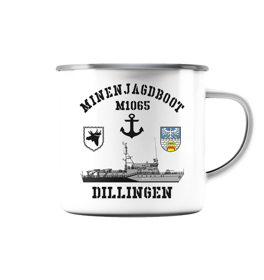 Mij.-Boot M1065 DILLINGEN Anker 3.MSG - Emaille Tasse (Silber)