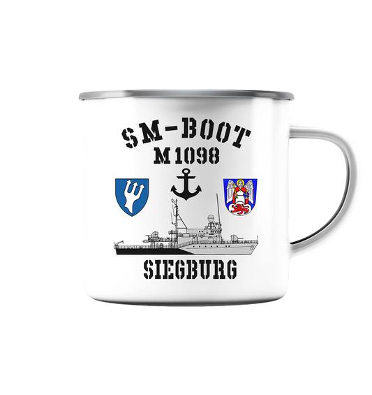 SM-Boot M1098 SIEGBURG Anker - Emaille Tasse (Silber)