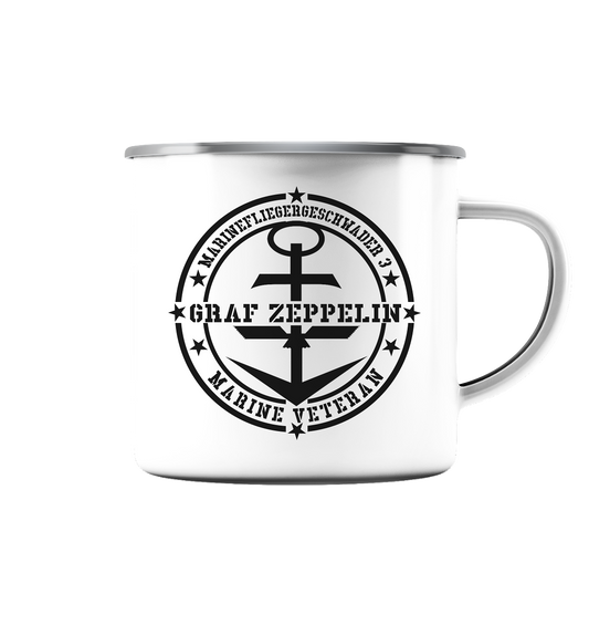 Marinefliegergeschwader 3 Marine Veteran - Emaille Tasse (Silber)