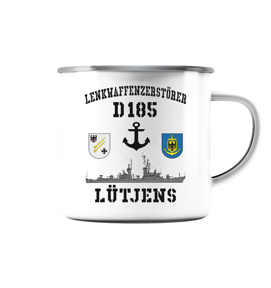 Lenkwaffenzerstörer D185 LÜTJENS Anker - Emaille Tasse (Silber)