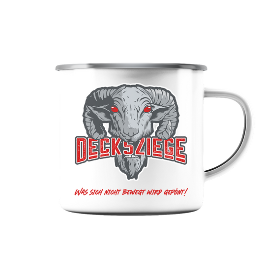 Decksziege Was sich nicht bewegt... - Emaille Tasse (Silber)