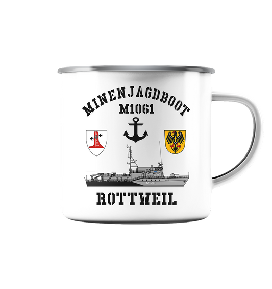 Mij.-Boot M1061 ROTTWEIL Anker 1.MSG  - Emaille Tasse (Silber)