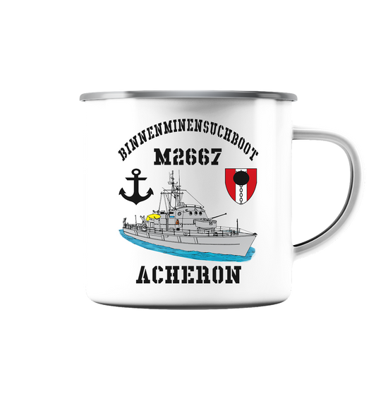 BiMi M2667 ACHERON 7.MSG Anker - Emaille Tasse (Silber)