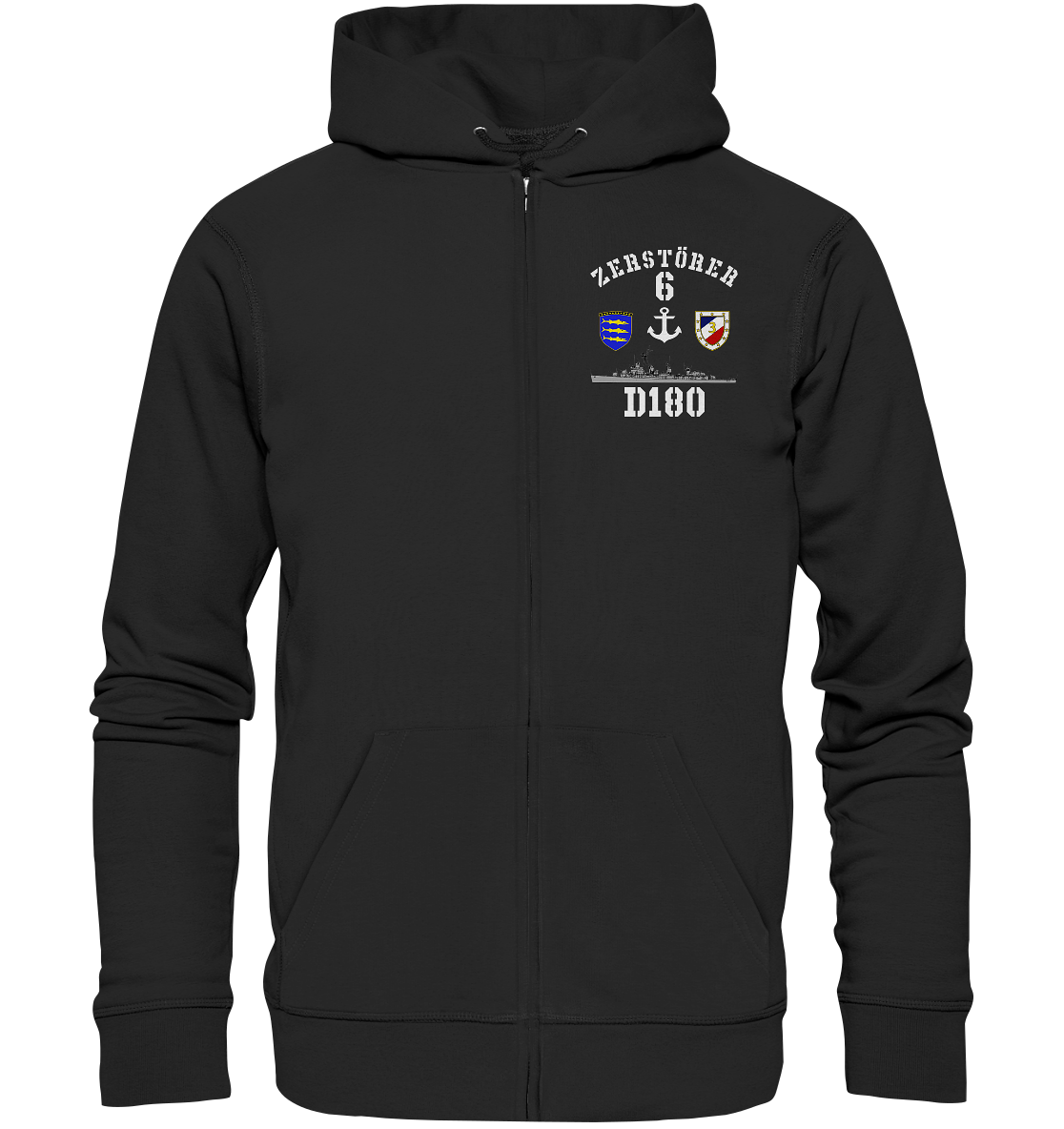 D180 ZERSTÖRER 6 Anker  - Organic Kapuzenjacke