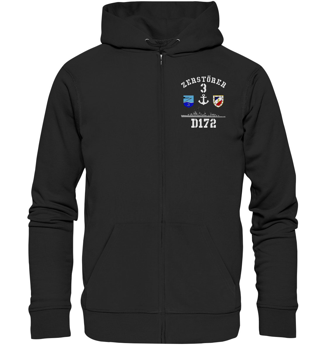 D172 ZERSTÖRER 3 Anker  - Organic Kapuzenjacke