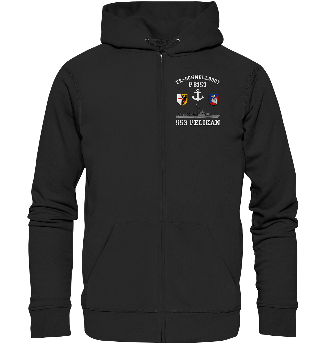 FK-Schnellboot P6153 PELIKAN Anker - Organic Kapuzenjacke