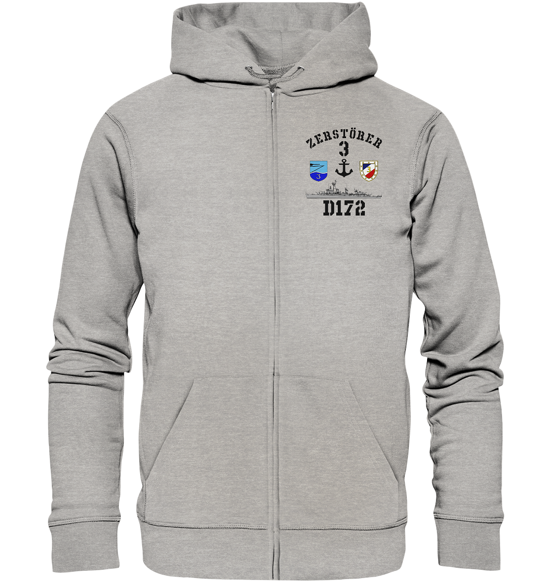 D172 ZERSTÖRER 3 Anker  - Organic Kapuzenjacke