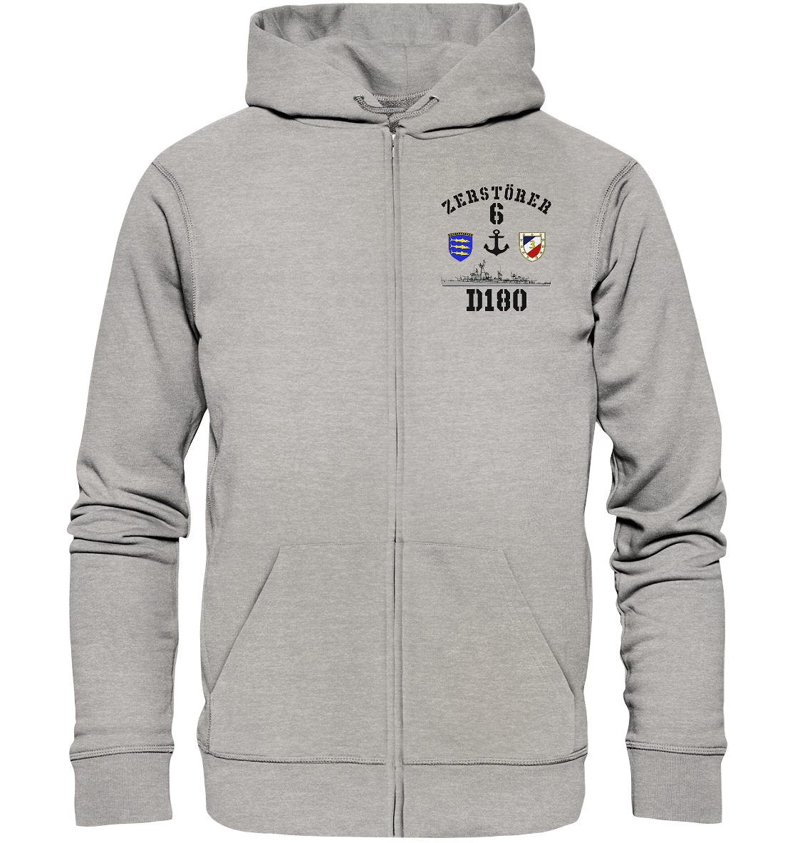 D180 ZERSTÖRER 6 Anker  - Organic Kapuzenjacke