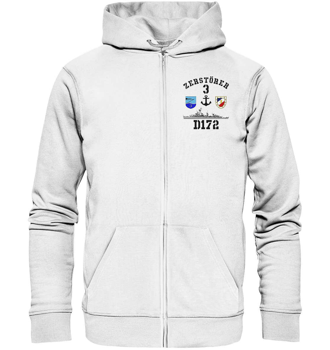 D172 ZERSTÖRER 3 Anker  - Organic Kapuzenjacke