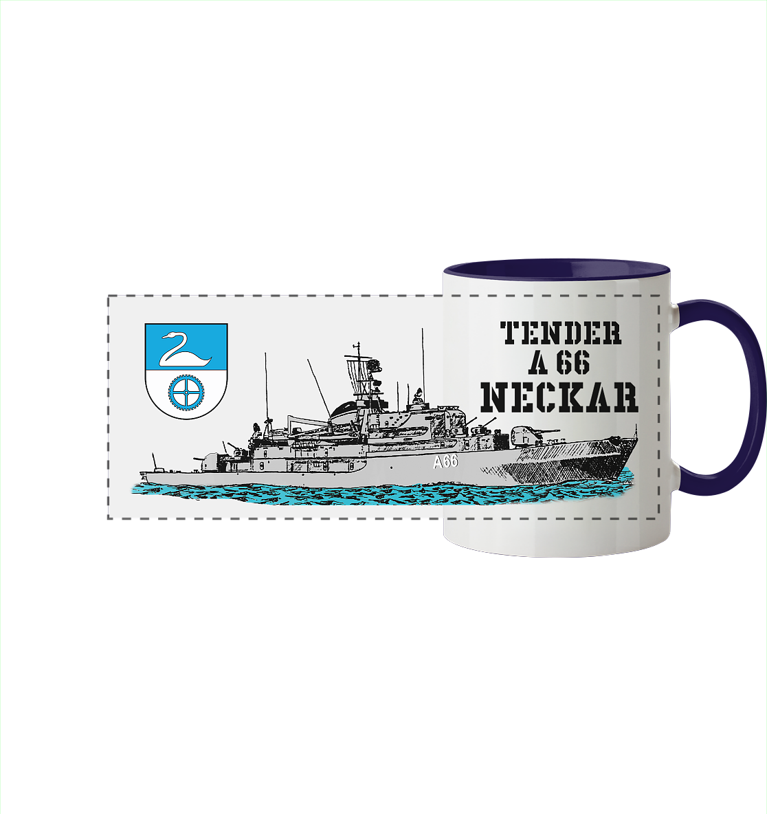 Tender A66 NECKAR - Panorama Tasse zweifarbig
