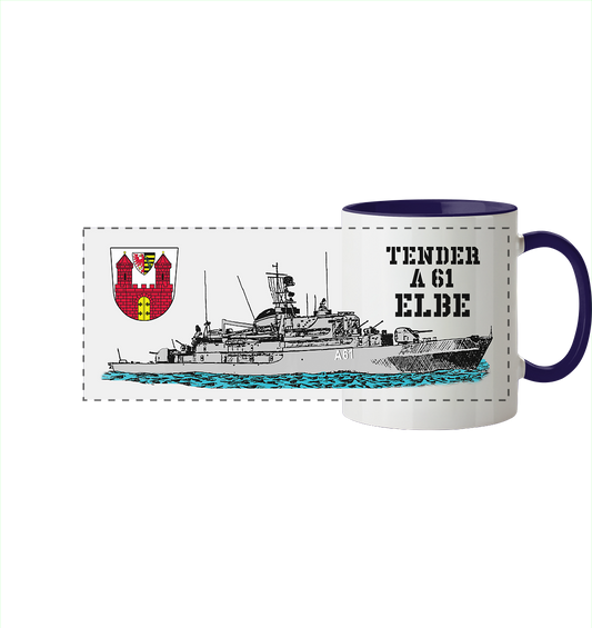 Tender A61 ELBE - Panorama Tasse zweifarbig