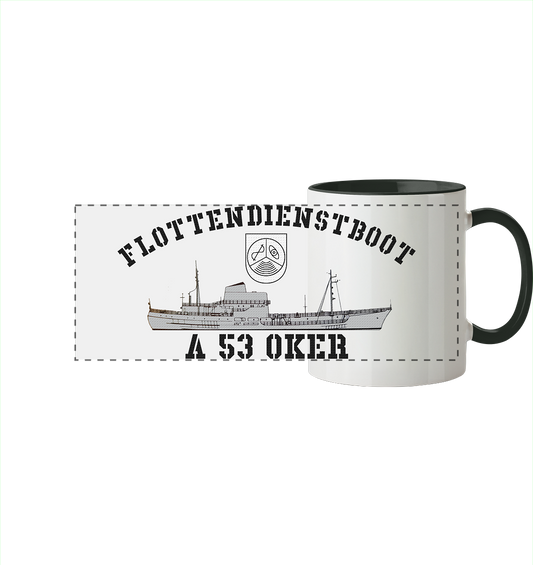 A53 FD-Boot OKER - Panorama Tasse zweifarbig
