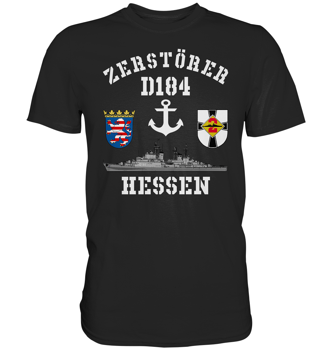 Zerstörer D184 HESSEN Anker - Premium Shirt