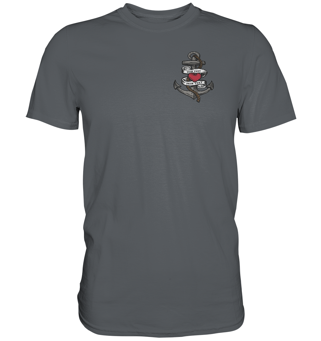 Anker mit Herz Brustlogo Personalisiert mit deinem Text - Premium Shirt