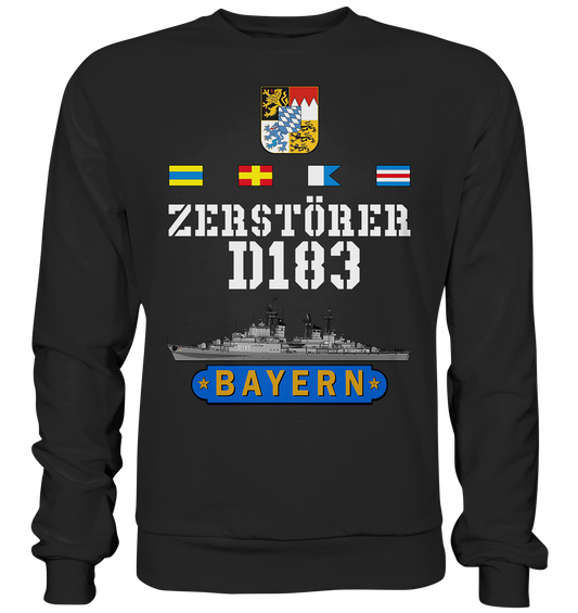 Zerstörer D183 BAYERN Wappen Marine Veteran  - Premium Sweatshirt