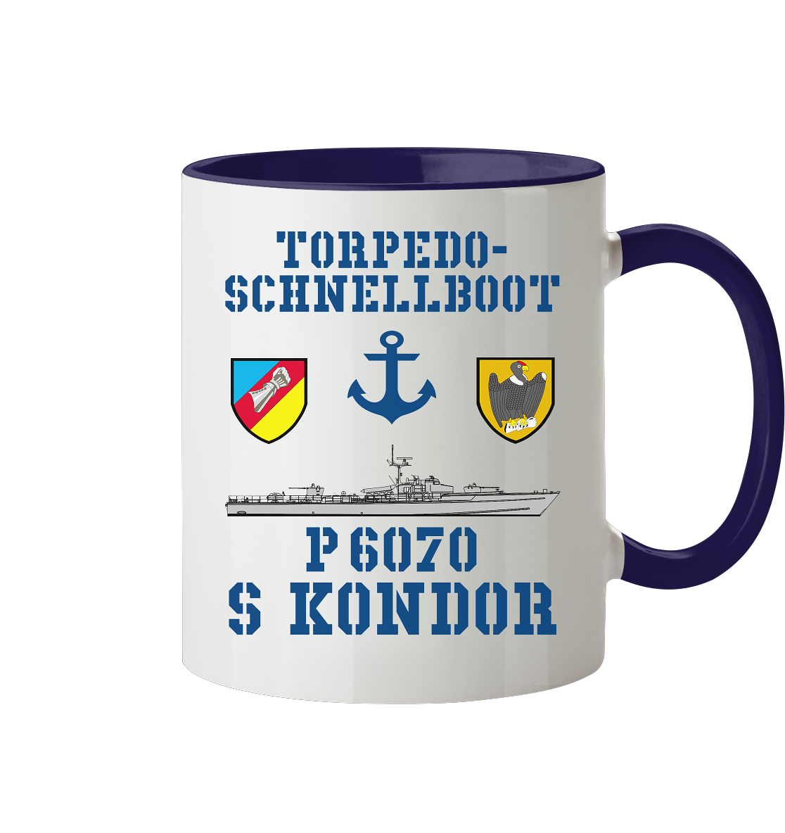 Torpedo-Schnellboot P6070 KONDOR Anker - Tasse zweifarbig